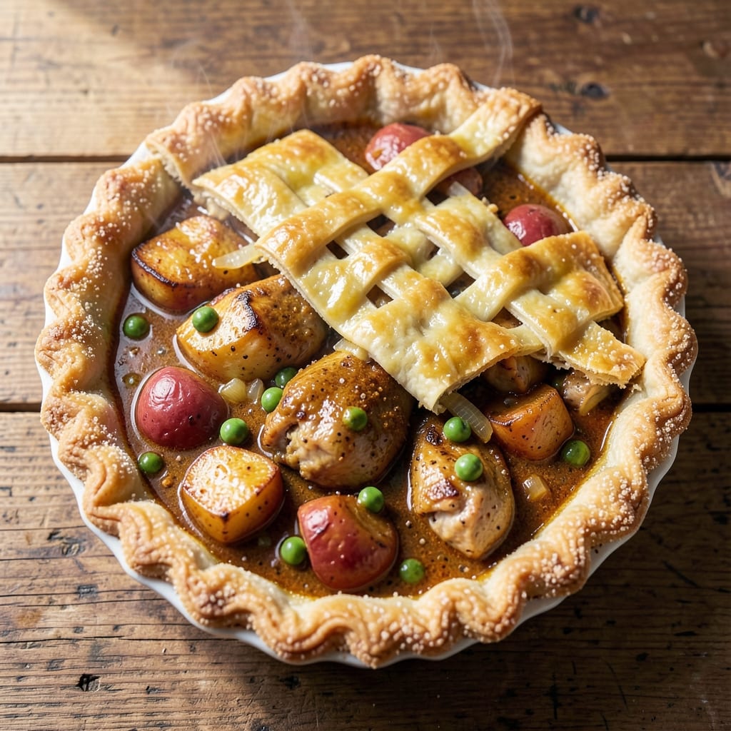 Australian Chicken Curry Pie Recipe: Flaky Pastry Hugs Spiced Filling