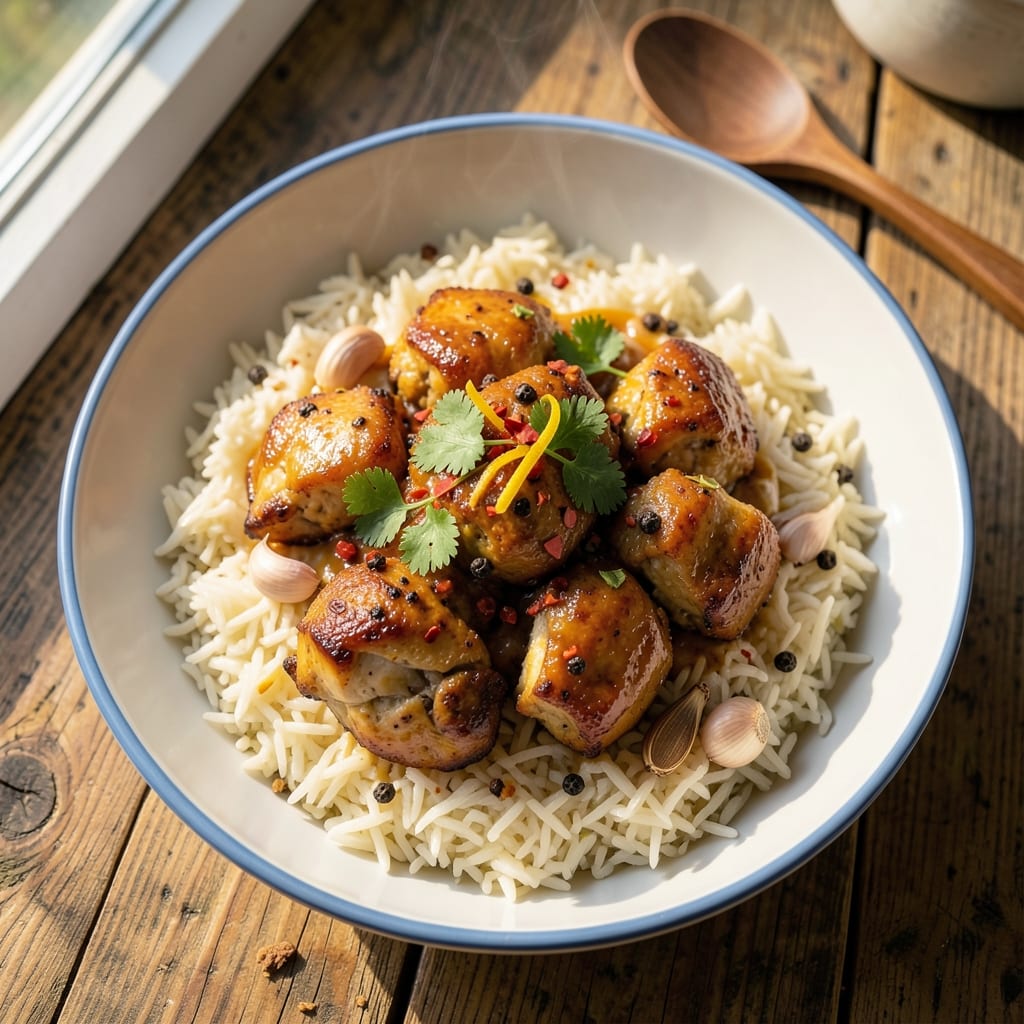 Amba Chicken And Rice Recipe: Tangy Yogurt-Marinated Heat in One Pot