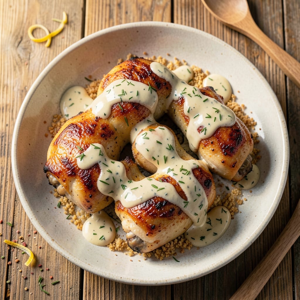 Baked Chicken Thighs Recipe with Ranch Dressing: Crispy Crust, Creamy Drizzle Combo