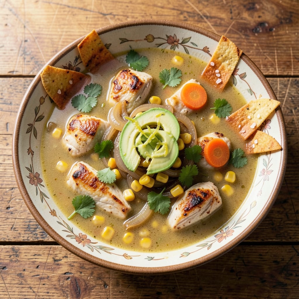 Broth-Based Chicken Tortilla Soup Recipe: Zesty Layers of Spice and Crispy Corn