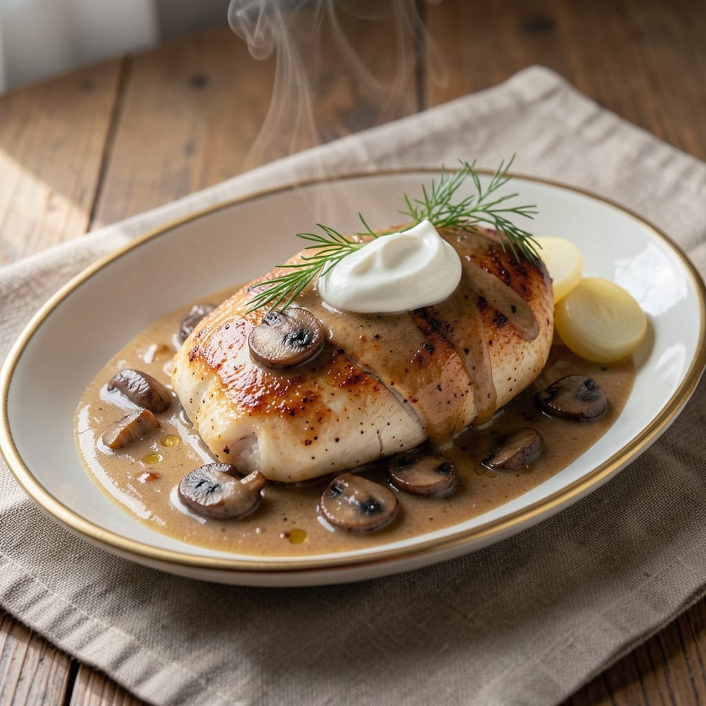Baked Chicken Stroganoff Recipe: Creamy Mushroom Sauce With Crispy Top