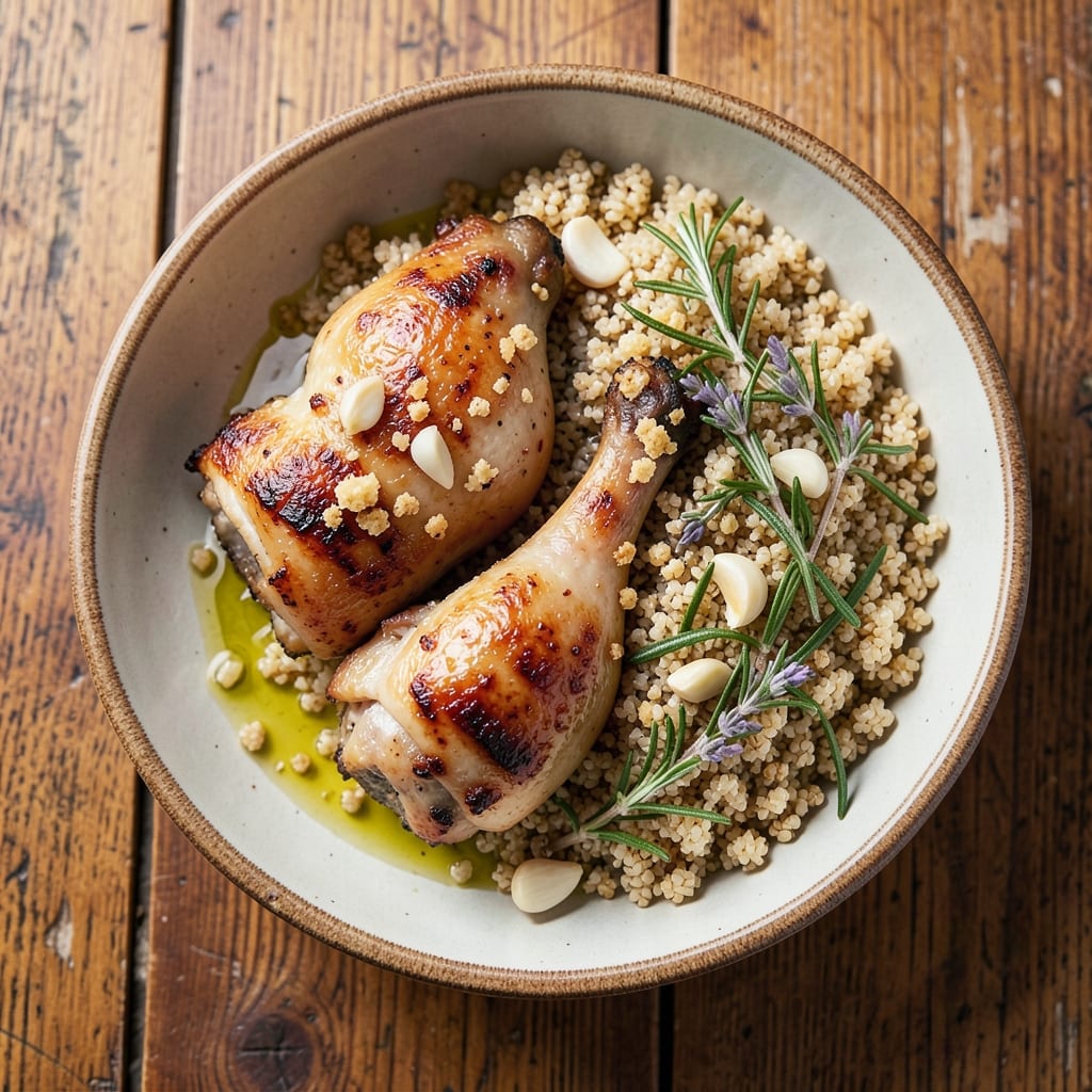 Baked Chicken Thighs and Quinoa Recipe: Herb-Crusted Crispiness with Protein-Packed Grains