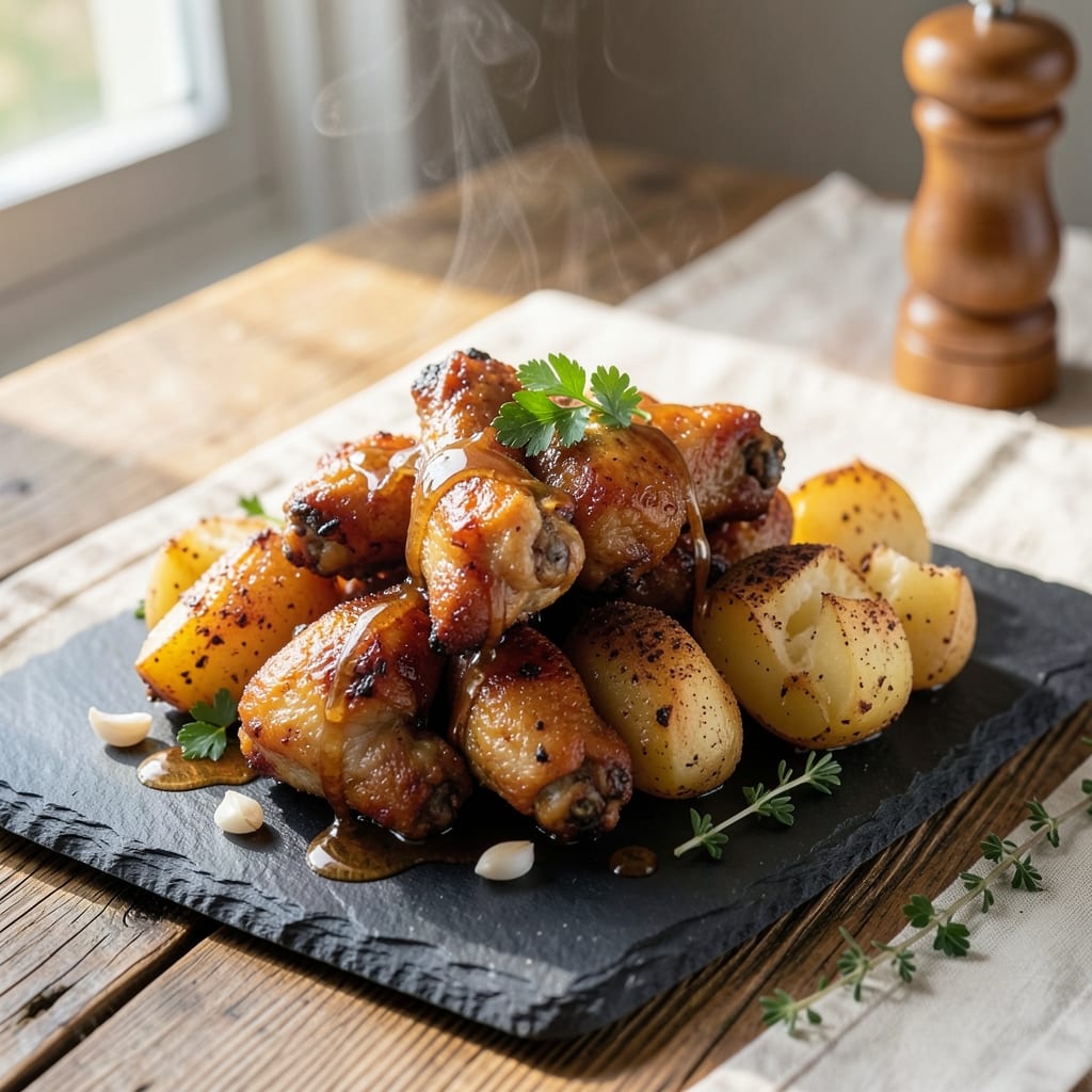 Baked Chicken Wings and Potatoes Recipe: Crispy Skin and Fluffy Taters in One Tray
