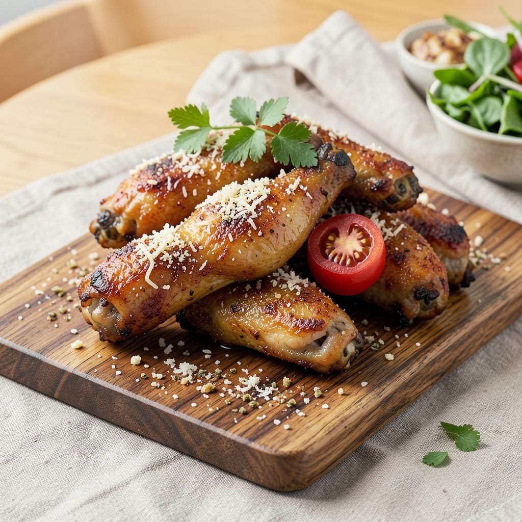 Baked Italian Chicken Wings Recipe: Parmesan-Crusted Crunch With Creamy Garlic Drizzle