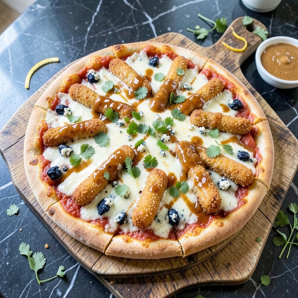Buffalo Chicken Finger Pizza Recipe: Crispy Crust With Spicy Cooling Topping Twist