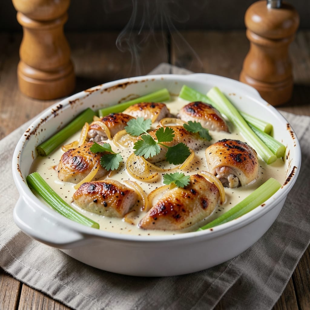 Amish Creamed Chicken Recipe: Homestyle Creamy Celery Topping Magic