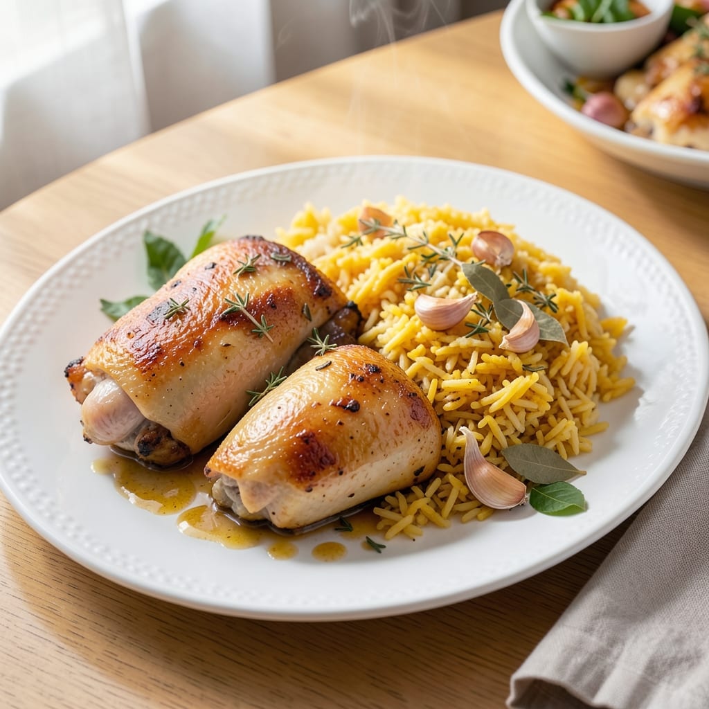 Boiled Chicken and Yellow Rice Recipe: One-Pot Comfort With Herbed Flavor