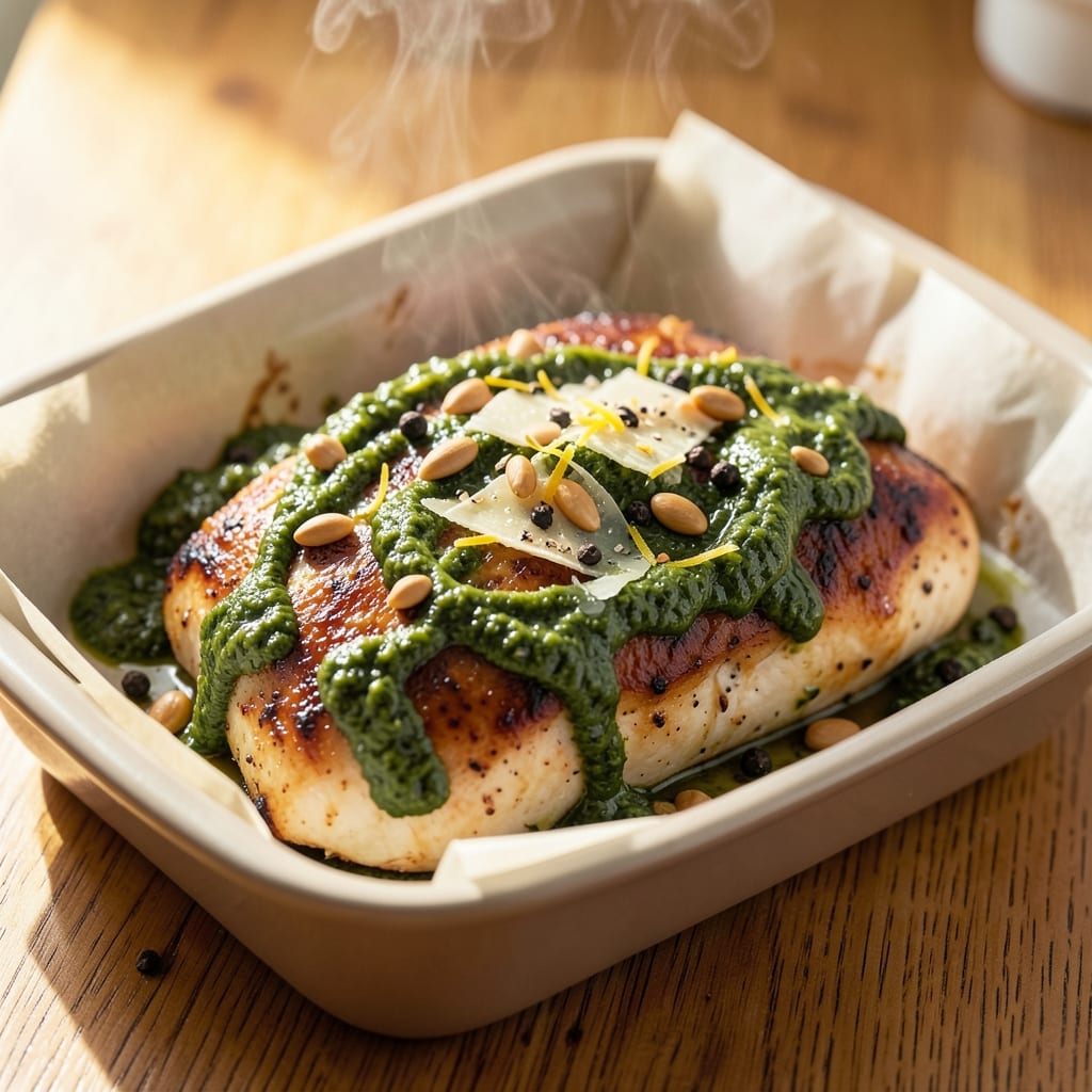 Baked Basil Pesto Chicken Recipe: Herb-Infused Crispy Skin, Juicy Inside