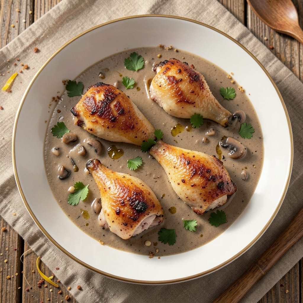 Baked Chicken Thighs With Cream Of Mushroom Soup Recipe: Crispy Skin, Creamy Sauce Magic
