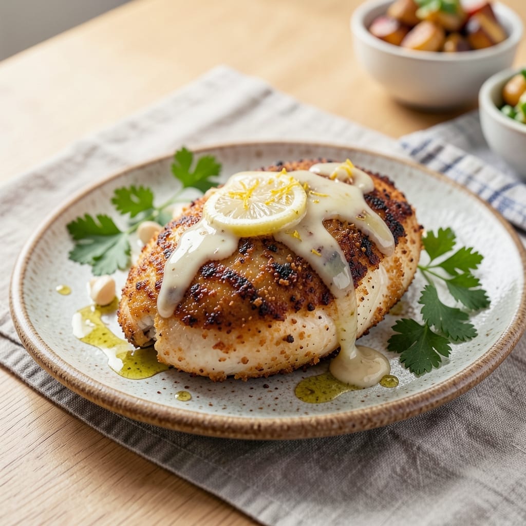 Baked California Chicken Recipe: Crispy Herb-Crusted Bites with Creamy Avocado Drizzle
