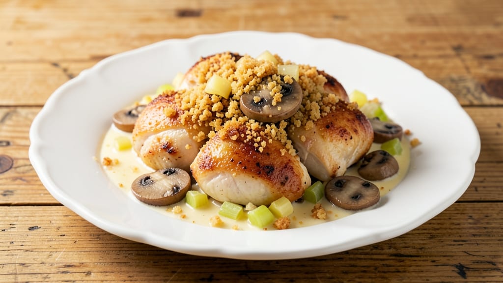 Betty Crocker's Chicken à La King Recipe: Crispy Celery Crowns in Creamy Mushroom Sauce