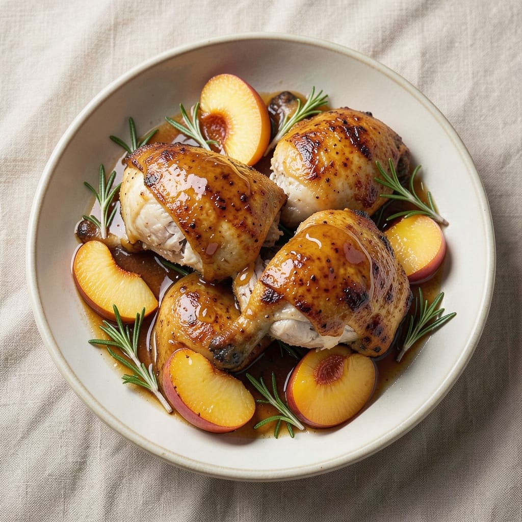 Baked Chicken With Canned Peaches Recipe: Sweet-Tart Glaze Meets Juicy Herbed Meat