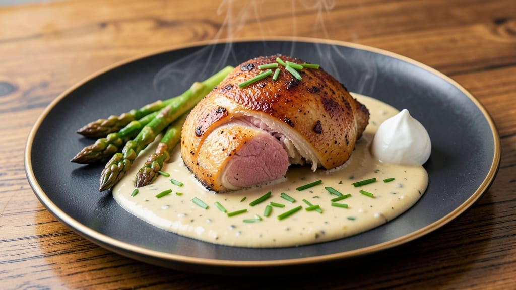 Campbell's Cream of Asparagus Chicken Recipe: Celery Crown Crunch on Velvety Sauce