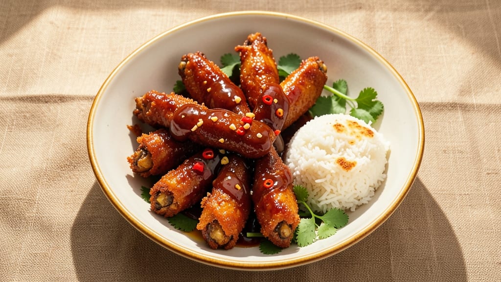 Chinese Style Chicken Wings Recipe: Smoky Five-Spice Glaze With Crispy Celery Crowns