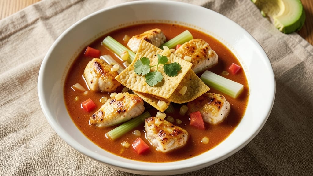 Chili's Chicken Tortilla Soup Copycat Recipe: Crispy Celery Crowns Over Zesty Lime Cream