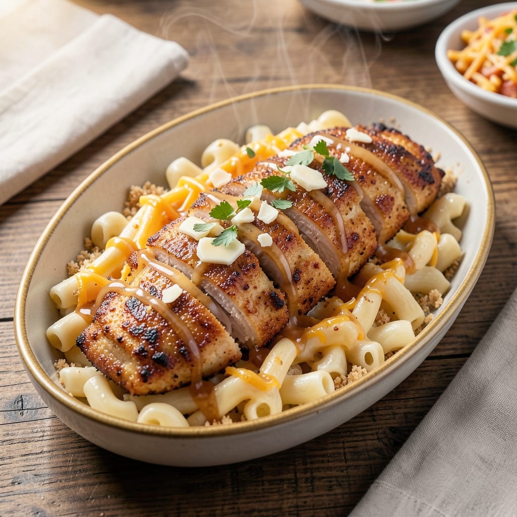 Applebee's Chicken Mac and Cheese Recipe: Crispy Breaded Chicken Over Creamy Cheese Sauce