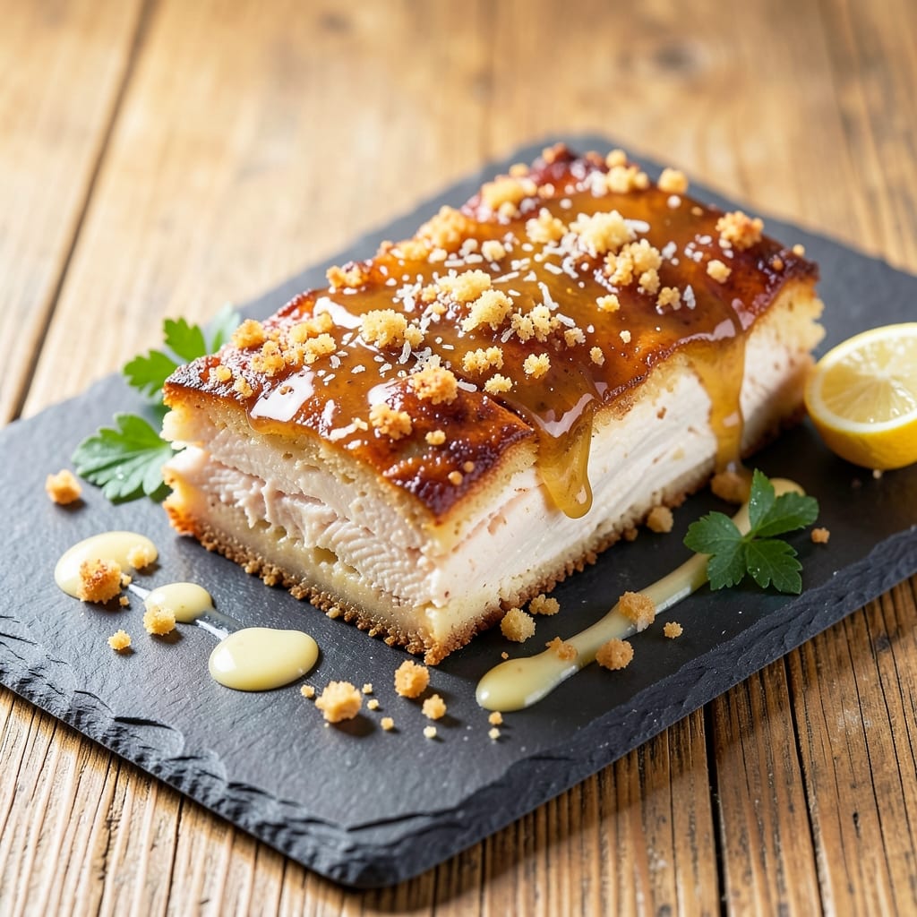 Baked Chicken Cake Recipe: Flaky Layers With Crispy Top and Juicy Centers