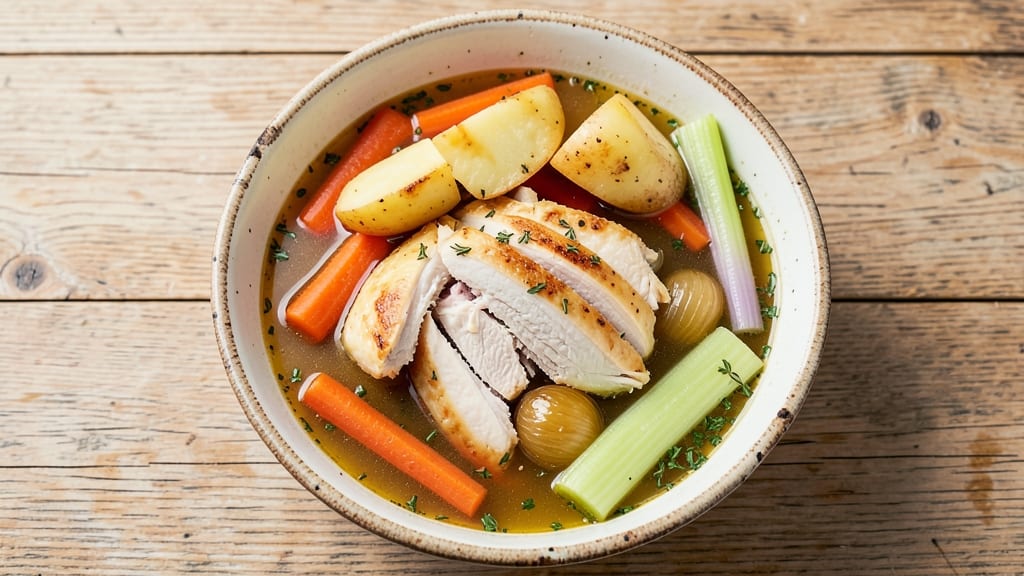 Grandma's Chicken Soup Recipe: Celery Crown Crunch Over Homestyle Comfort