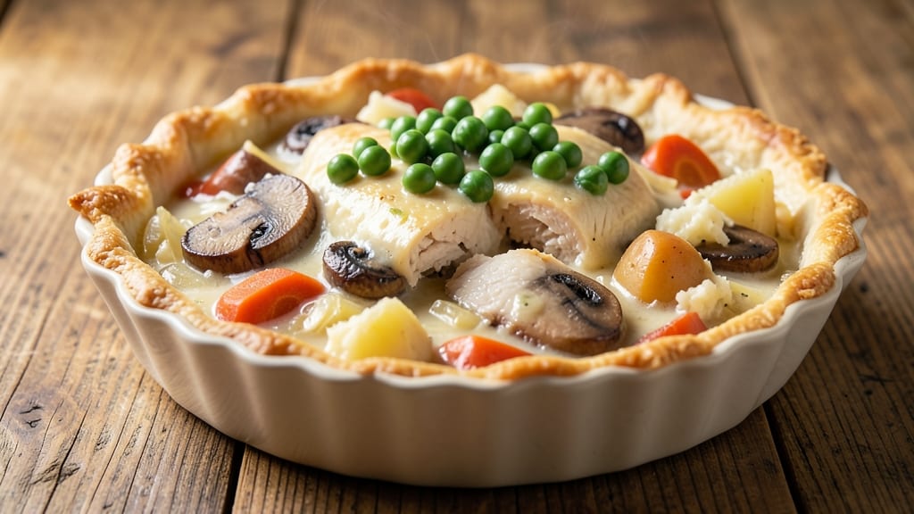 Mom's Chicken Pot Pie Recipe: Golden Crust and Creamy Mushroom Magic