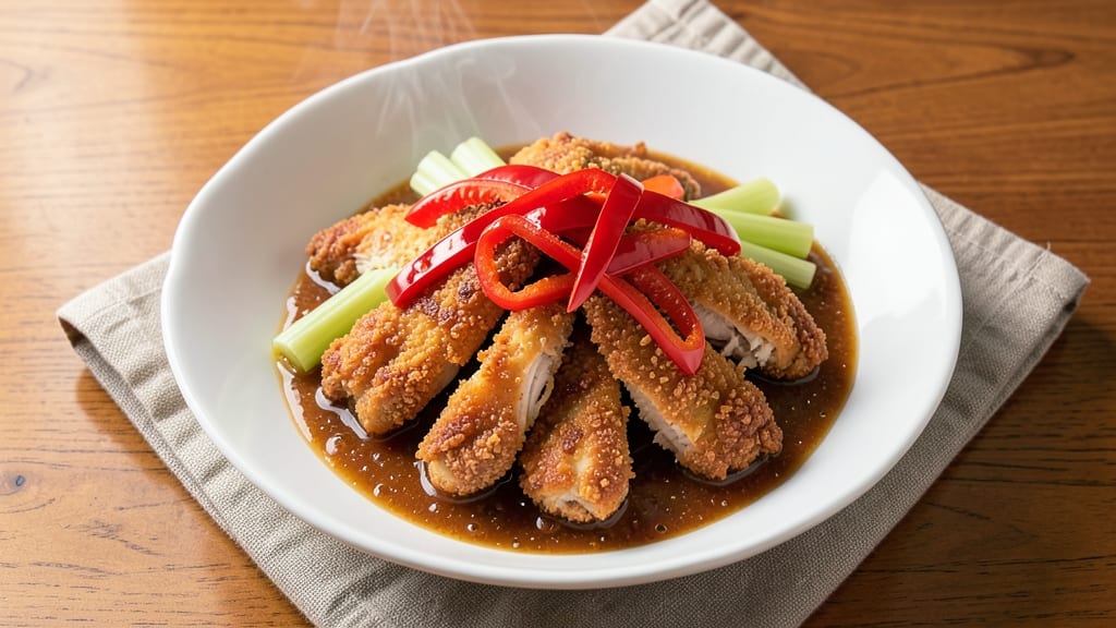 Pf Chang's Sweet and Sour Chicken Copycat Recipe: Crispy Celery Crowns Over Tangy Honey Sauce