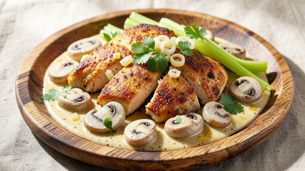 Pioneer Woman Chicken À La King Recipe: Celery Crown Crunch Over Creamy Mushroom Sauce